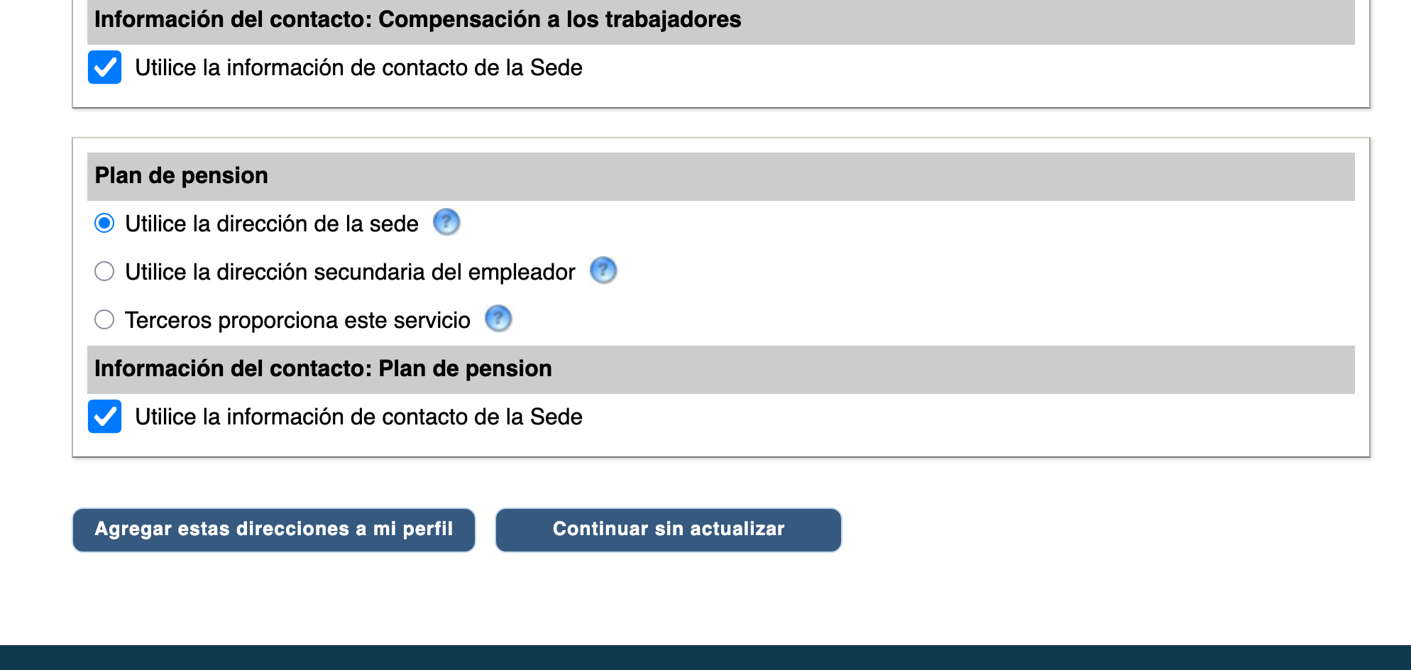 Botones de servicios adicionales