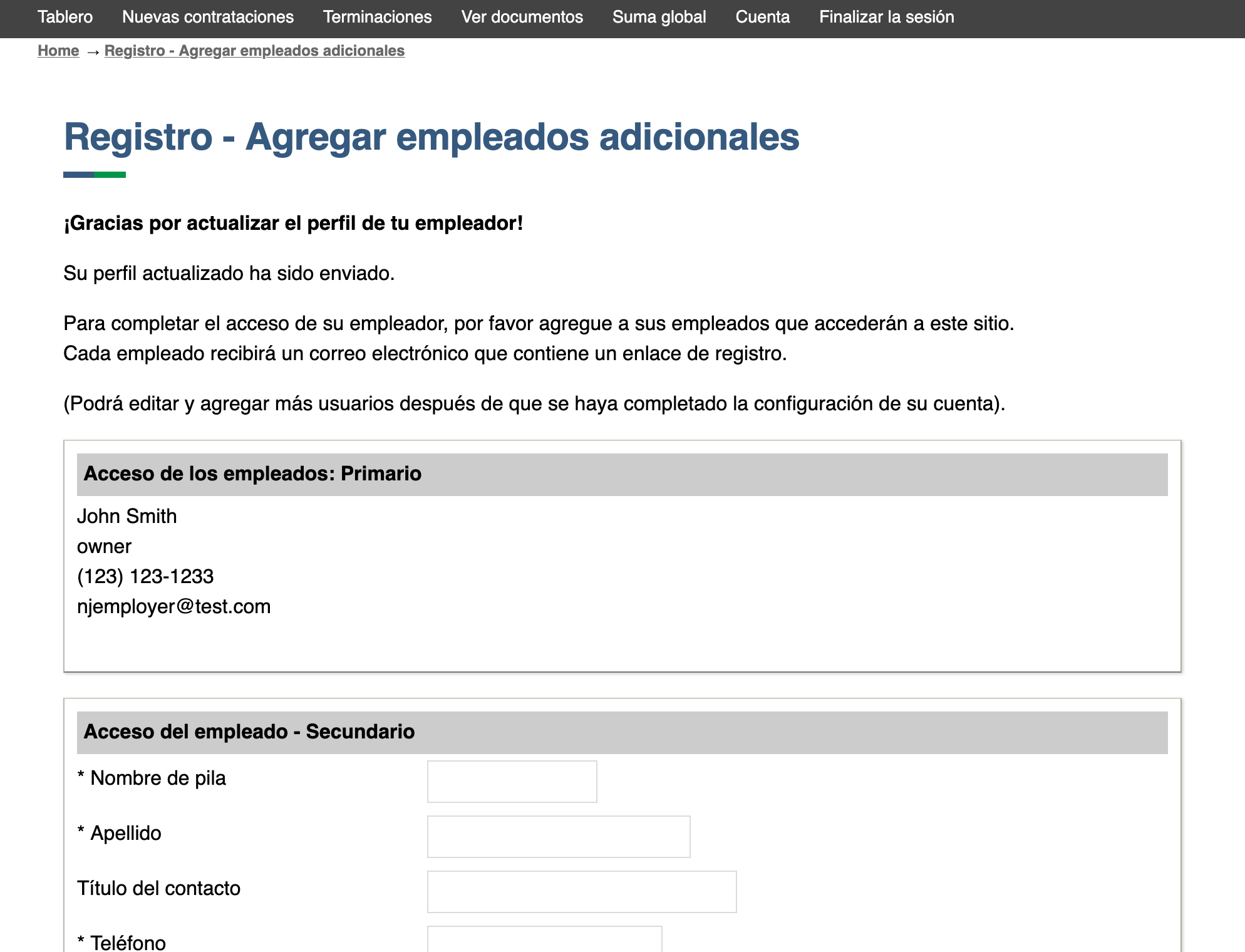 Empleados adicionales
